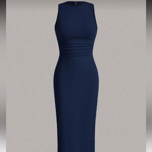 SHEIN Classic Navy Maxi Maternity Dress